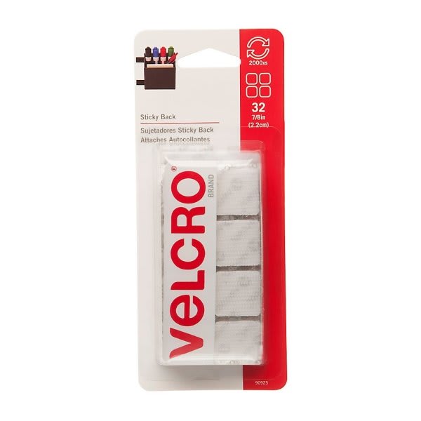 Velcro® White Square Sticky Back Fasteners 7/8" X 7/8", Pack Of 32