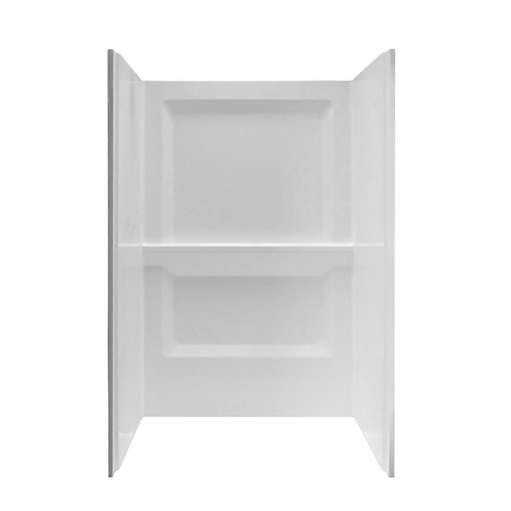 E.L. Mustee Durawall 48"Wx34"Dx73-1/4"H White Shower Wall Surround