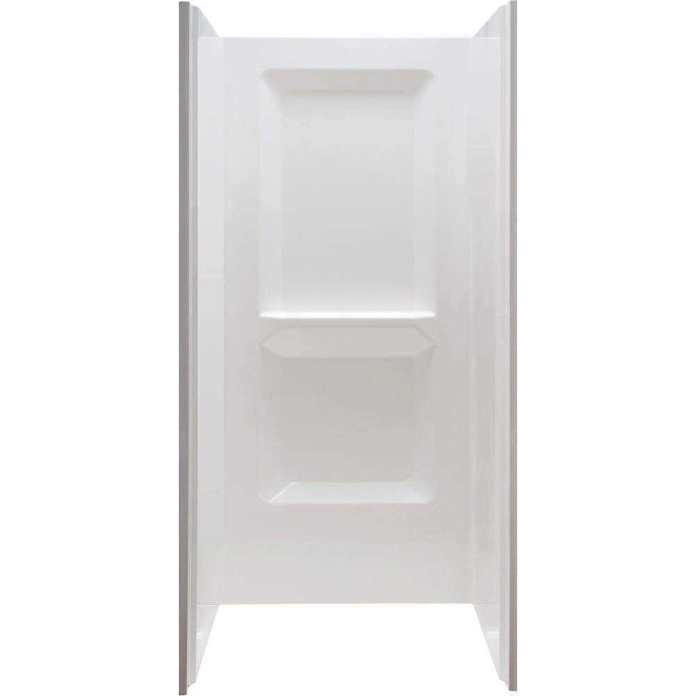 E.L. Mustee Durawall 32" Wx73.25" H 3-Piece Direct To Stud Fiberglass Wall White