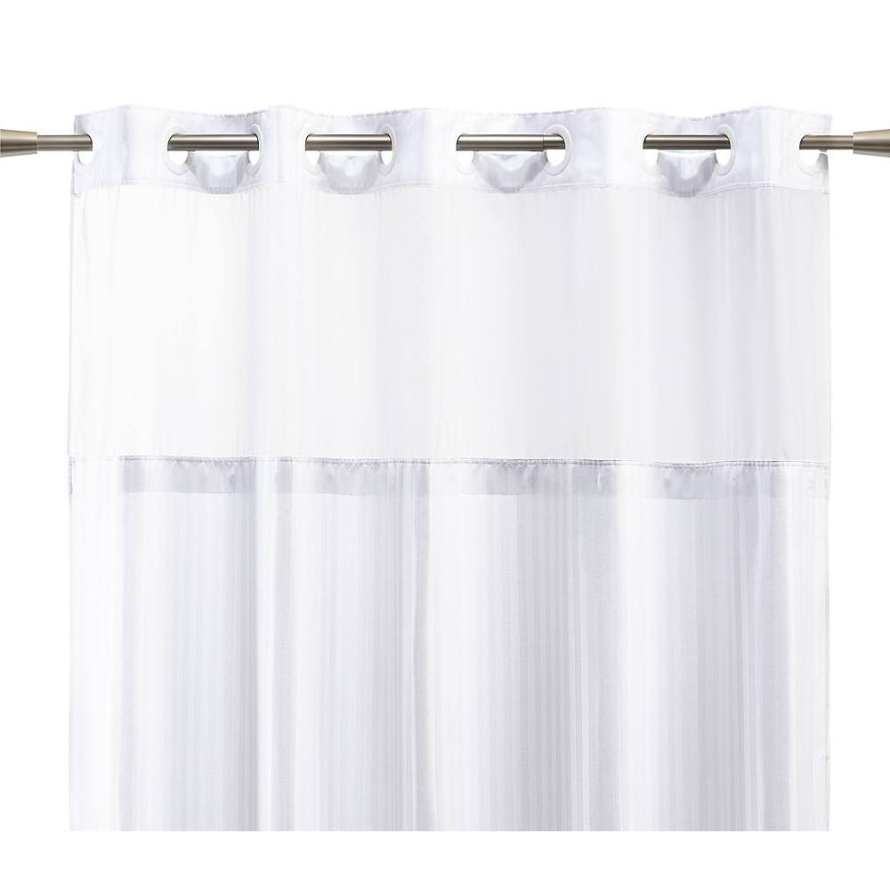 Standard Textile Ames Herringbone Shower Curtain, Hook-Free Polyester, 72'X80'' ADA