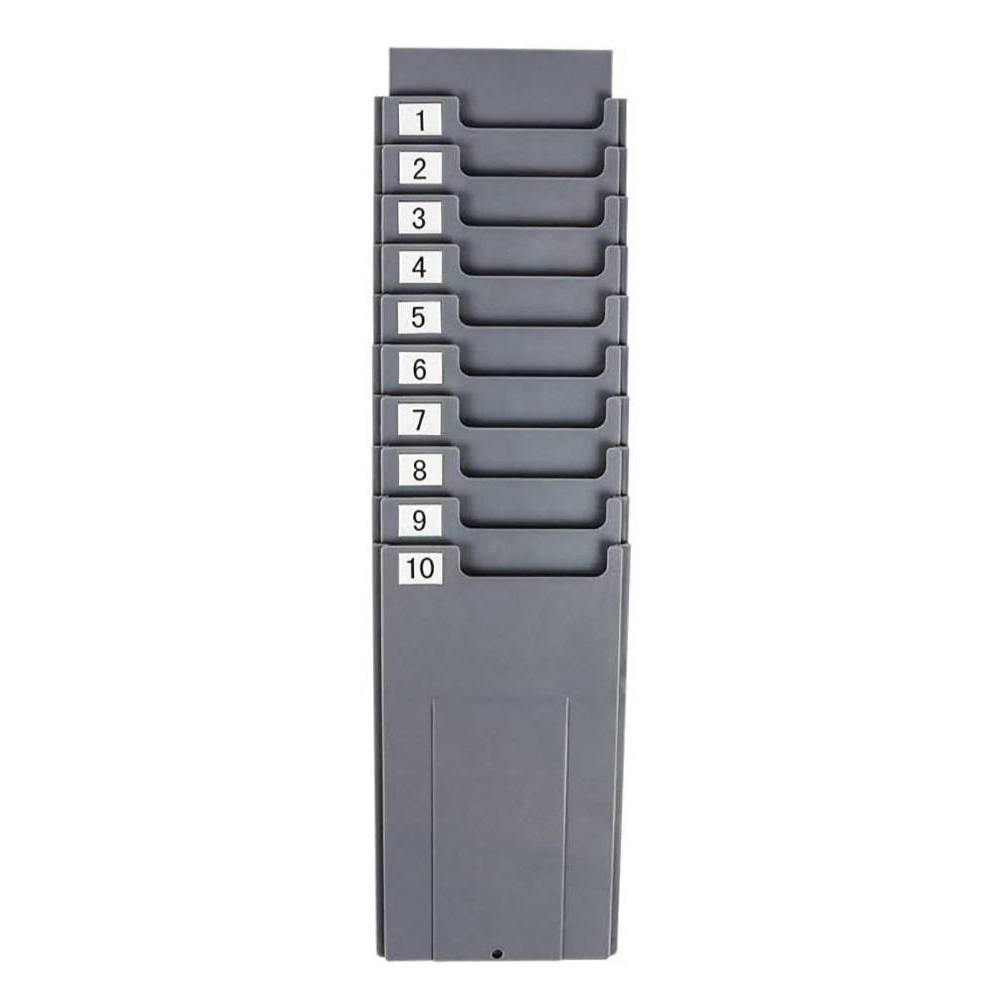 Amano Universal Timecard Rack, 10 Slot Plastic, Wall Mount