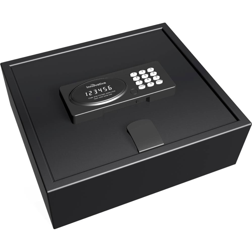 Innovative Top Open Safe, 15" Laptop Compatible, Lighted Keypad, Black