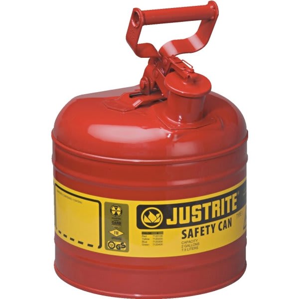 Justrite® 2 Gallon Red Type I Safety Can