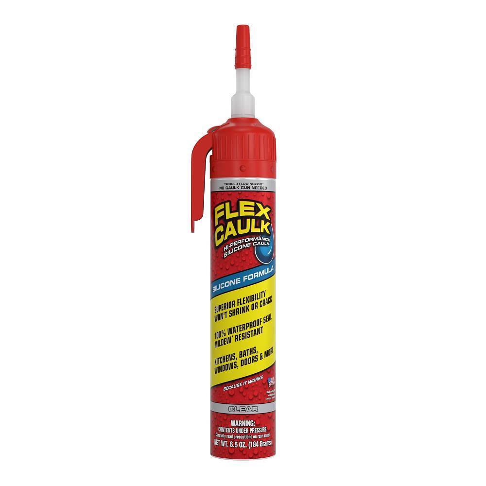 Flex Seal Flex Caulk™ Silicone Clear Core 6.5 Oz. (200ml) Case Of 4