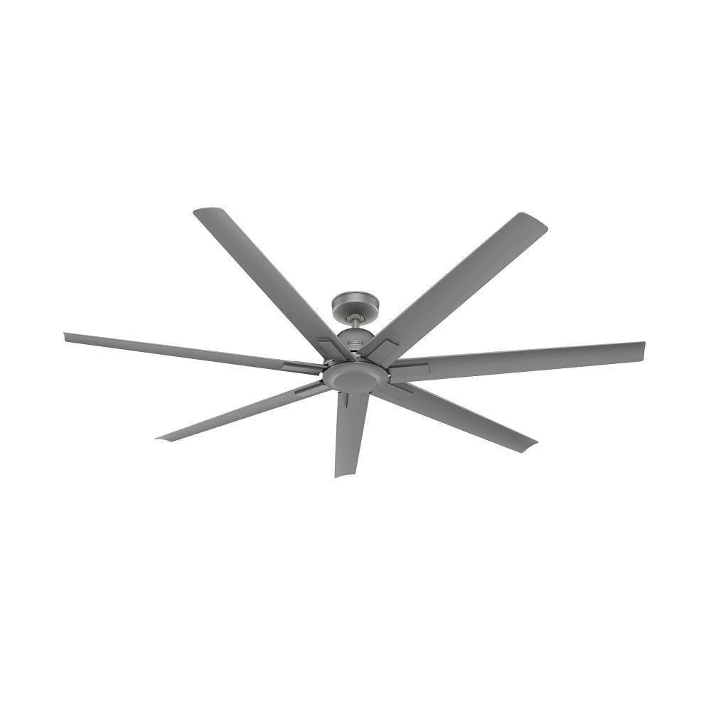 Hunter Fan 72" Downtown Ceiling Fan, Damp Rated, Matte Silver