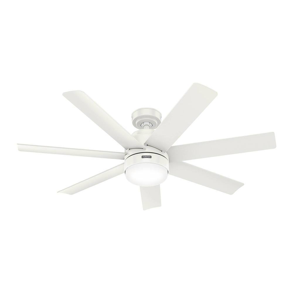 Hunter Fan 52" Brazos Ceiling Fan With LED Light, Damp Rated, Fresh White