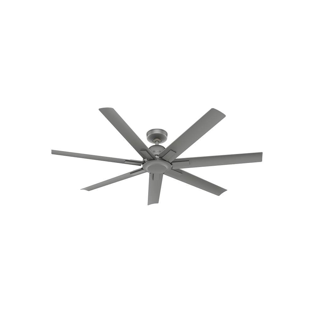 Hunter Fan 60" Downtown Ceiling Fan, Damp Rated, Matte Silver