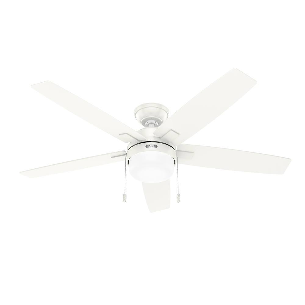 Hunter Fan 52" Anisten Ceiling Fan With LED Light And Pull Chain, Fresh White