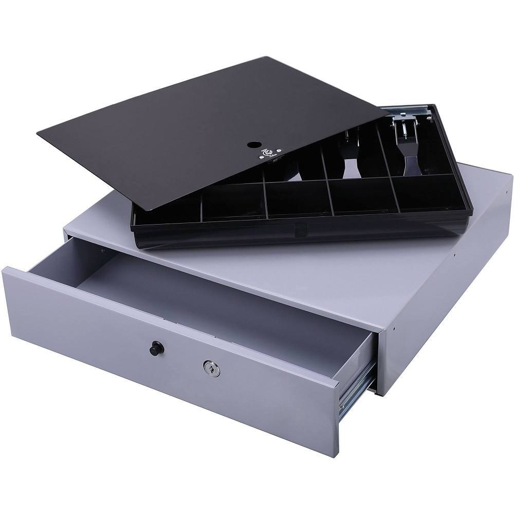 Sparco Gray 3.8" X 17.8" X 15.8" Removable Tray Cash Drawer
