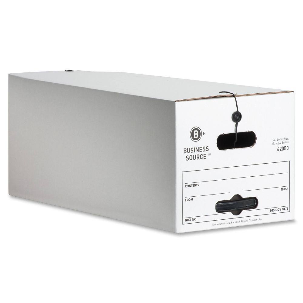 Business Source White Letter Size Storage Box 12" X 24" X 10" Case Of 12
