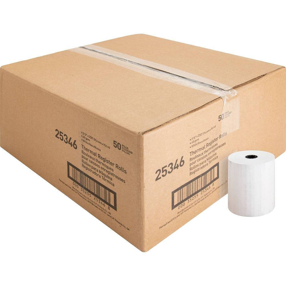 Business Source Thermal Paper 3.125" X 230ft Smooth White Package Of 50