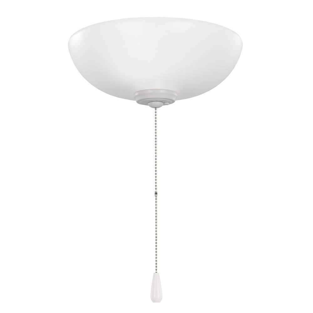 Seasons Universal 2-Light Shatter-Resistant Pull-Chain Ceiling Fan Bowl LED Light Kit In Matte White