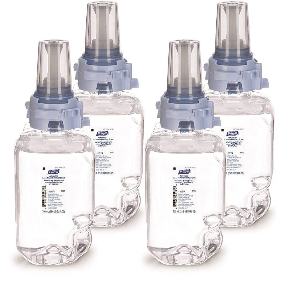 PURELL Advanced Hand Sanitizer Foam, 700 mL Luxurious Foam Hand Sanitizer Refill, Push-Style Dispenser, Package Of 4
