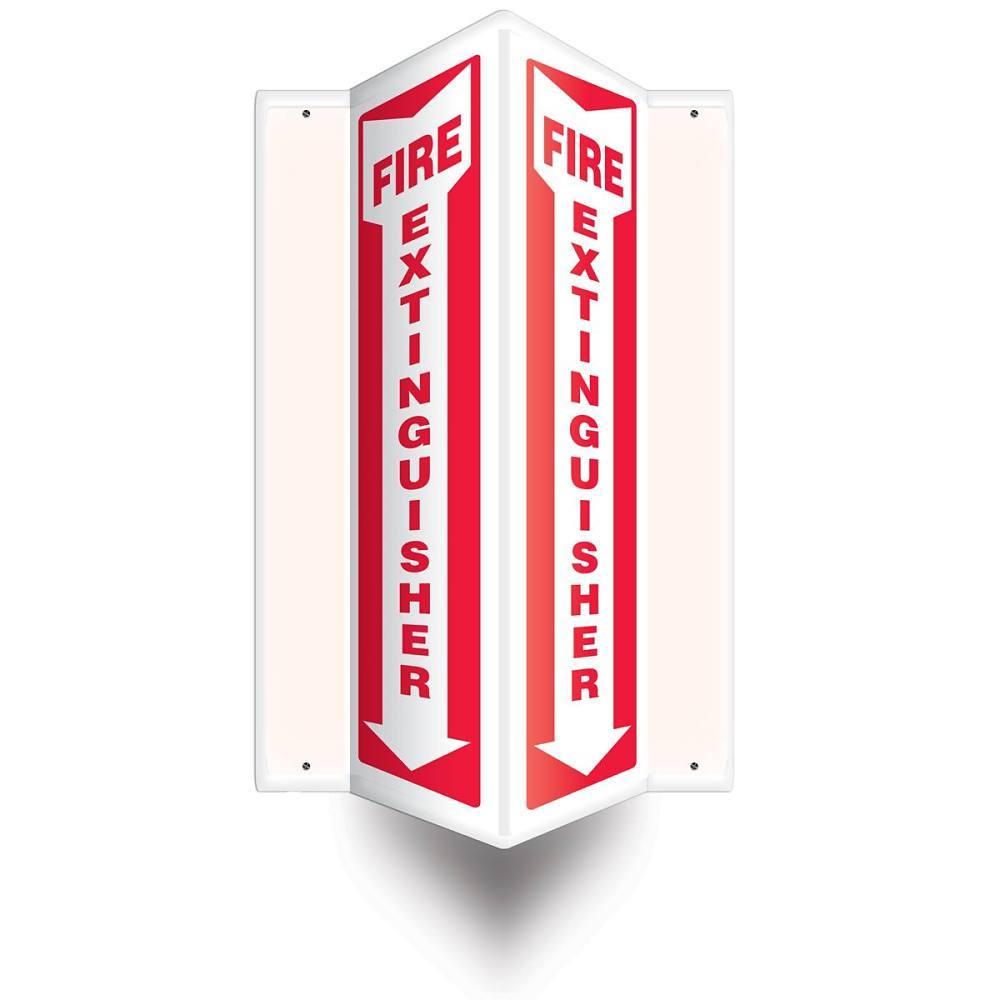 Accuform 3d Projection Sign Fire Extinguisher Down Arrow 18" X 4" Plastic