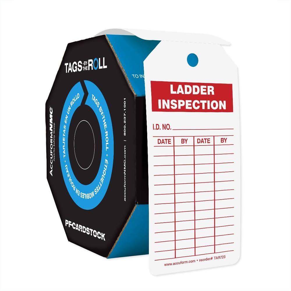 Accuform Tags By-The-Roll Ladder Inspection 6 1/4" X 3" Pf-Cardstock 250/Rl
