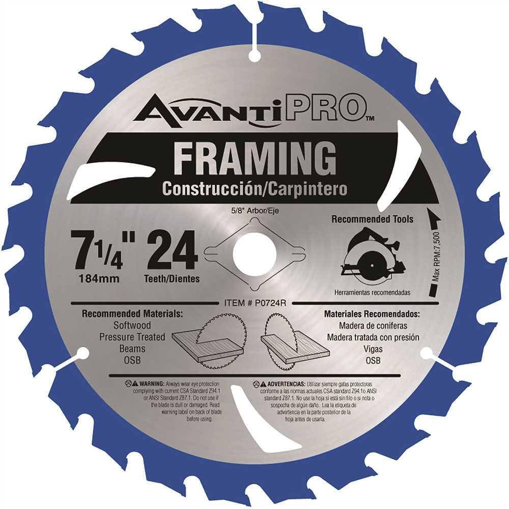 Avanti Pro 7-1/4 In. X 24-Tooth Framing Circular Saw Blade