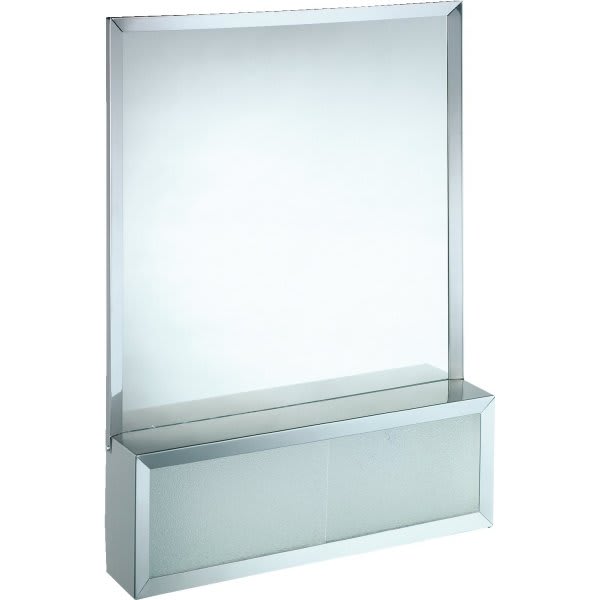 Seasons 30w X 32 in. H Polished Stainless Steel Cosmetic Box With Attached Mirror