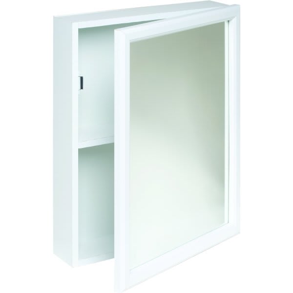 Zenith 16w X 20d" Surface Mount White Wood Mirrored Medicine Cabinet