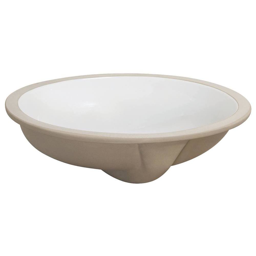 Seasons 19.75 In. Undermount Oval Vitreous China Bathroom Sink, White, ADA