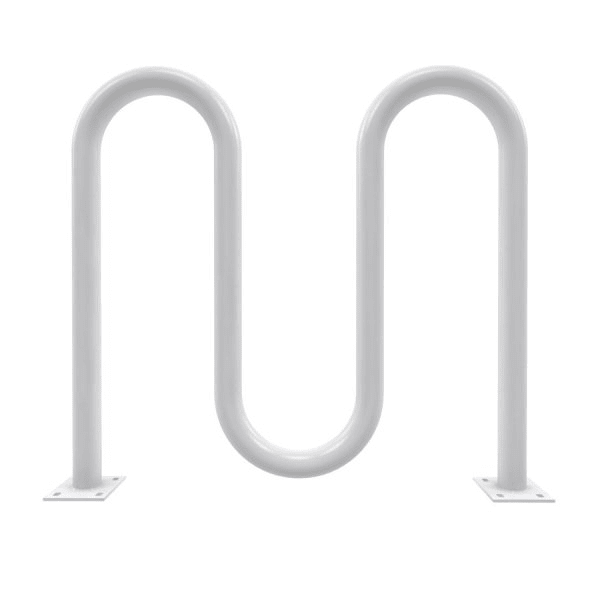 Dero By Playcore® 5-Bike White Surface Mount Action Wave Rack