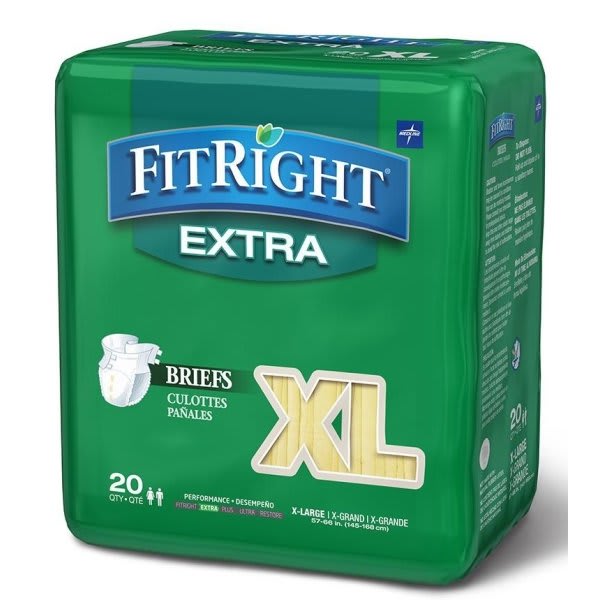 Medline Brief, Clothlike Fitextra Size Large 57" To 66", Case Of 80