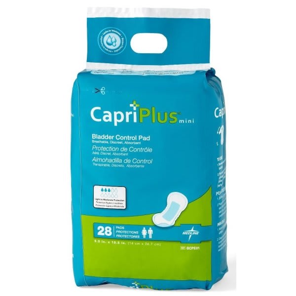 Medline Liner, Incontinent, Capri Plus Bladder Control Pads, 5.5x10.5, Case Of 336