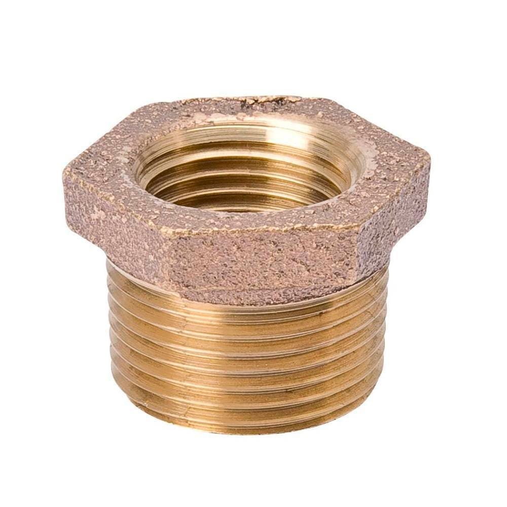 Mueller Streamline Red Brass Hex Bushing, 1-1/4 X 1"