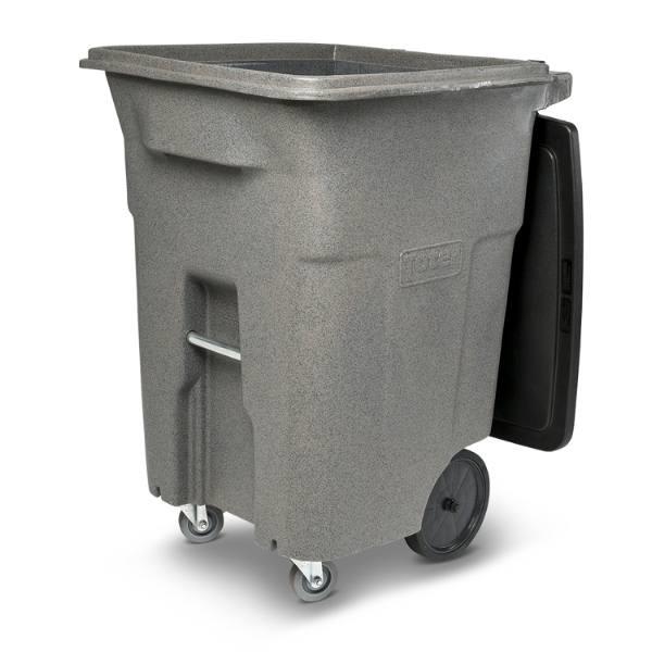 Toter 96 Gallon Trash Can W/ Quiet Wheels And Lid (Brownstone) HD Supply