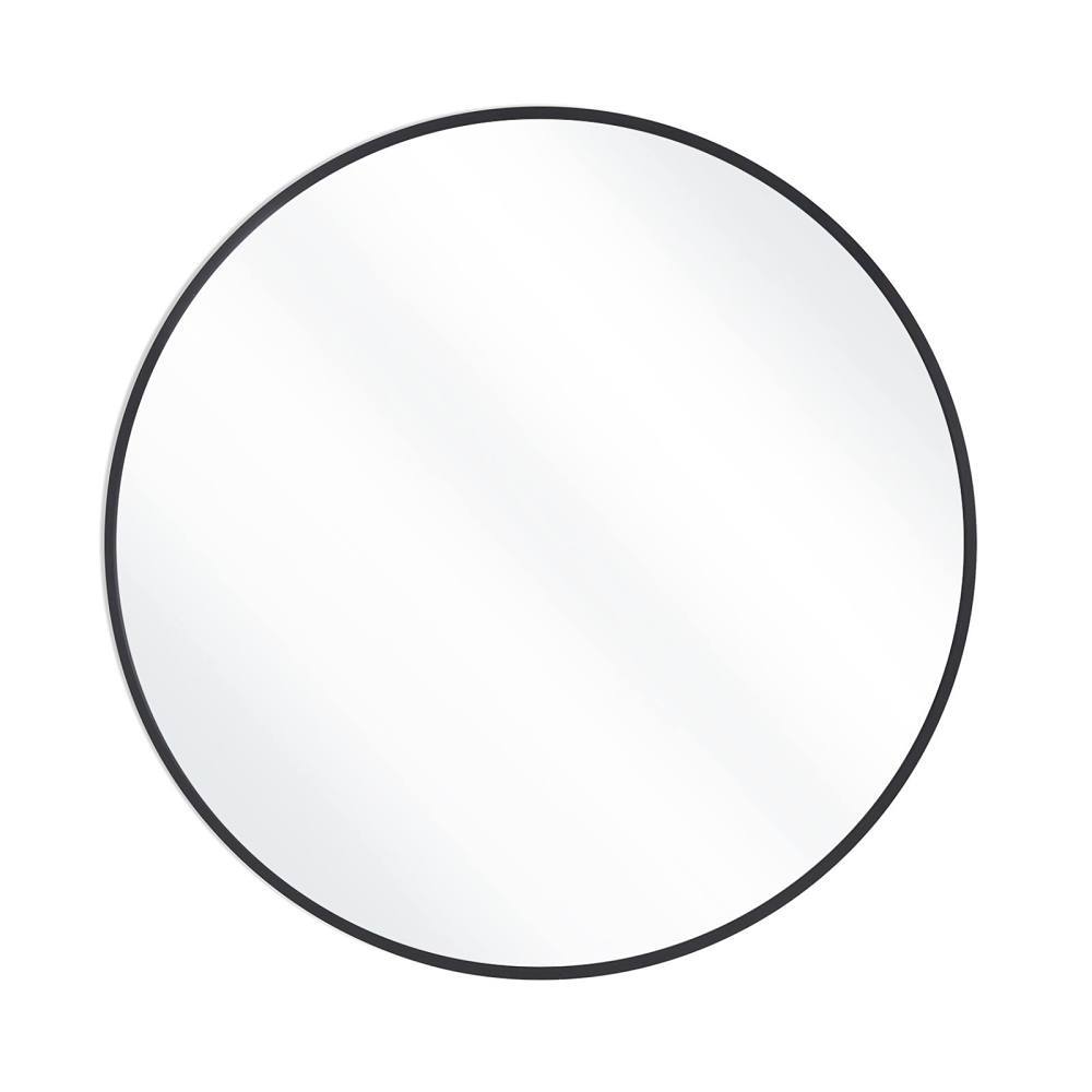 Easly 30" X 30" Round Black Aluminum Alloy Framed Wall Mirror