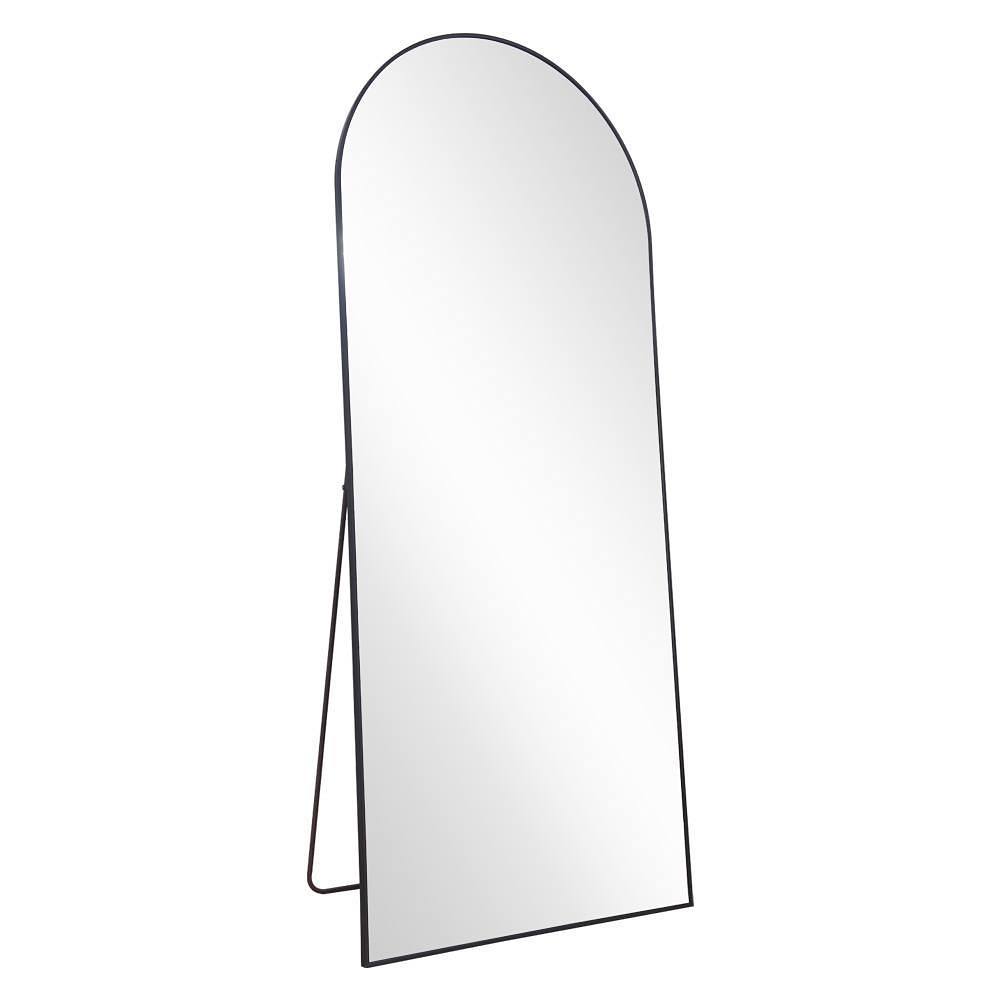 Easly 30" X 71" Arched Black Aluminum Alloy Framed Oversized Floor Mirror