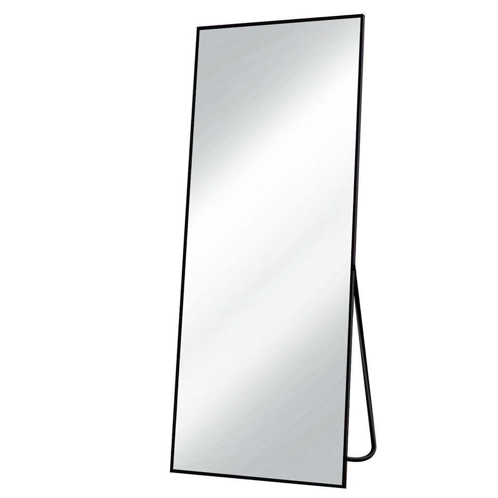 Easly 21" X 64" Rectangular Black Aluminum Alloy Framed Floor Mirror