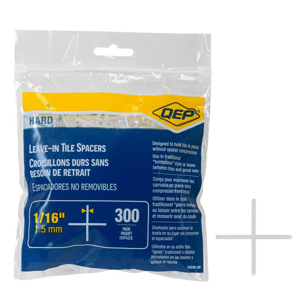 QEP 1/16" Hard Tile Spacers - Leave-In Or Traditional (300 Pack)