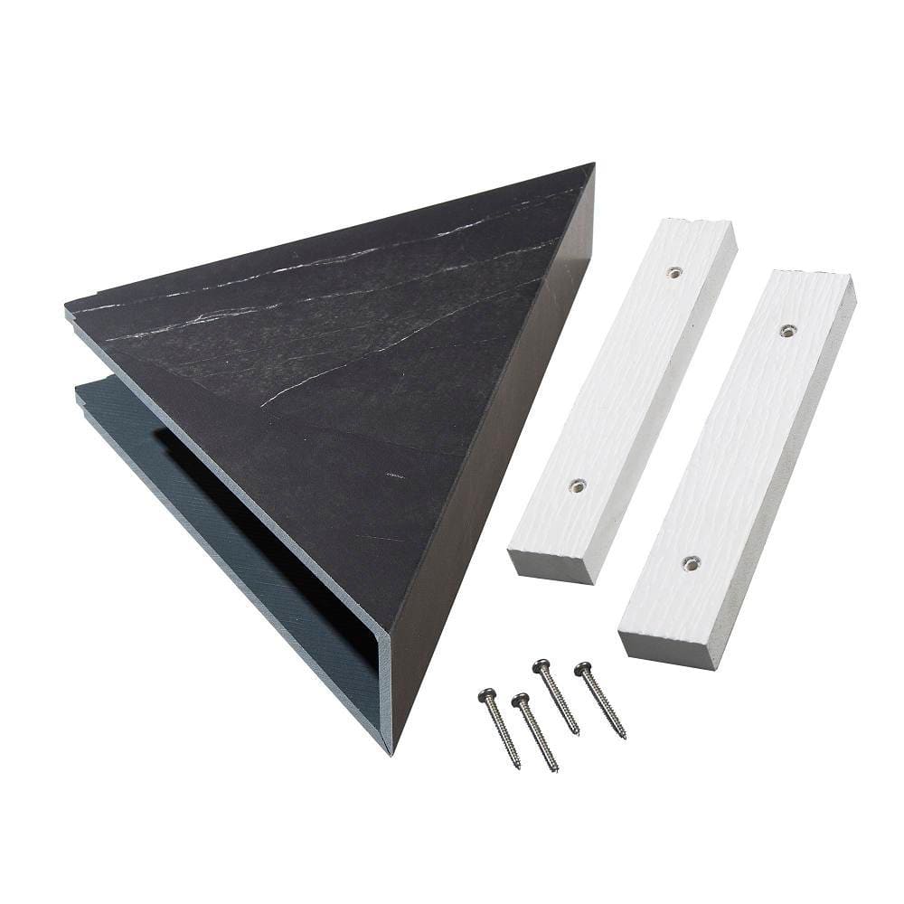 Palisade 14.56" X 7.12" Waterproof Vinyl Corner Shower Shelf, Black Ice
