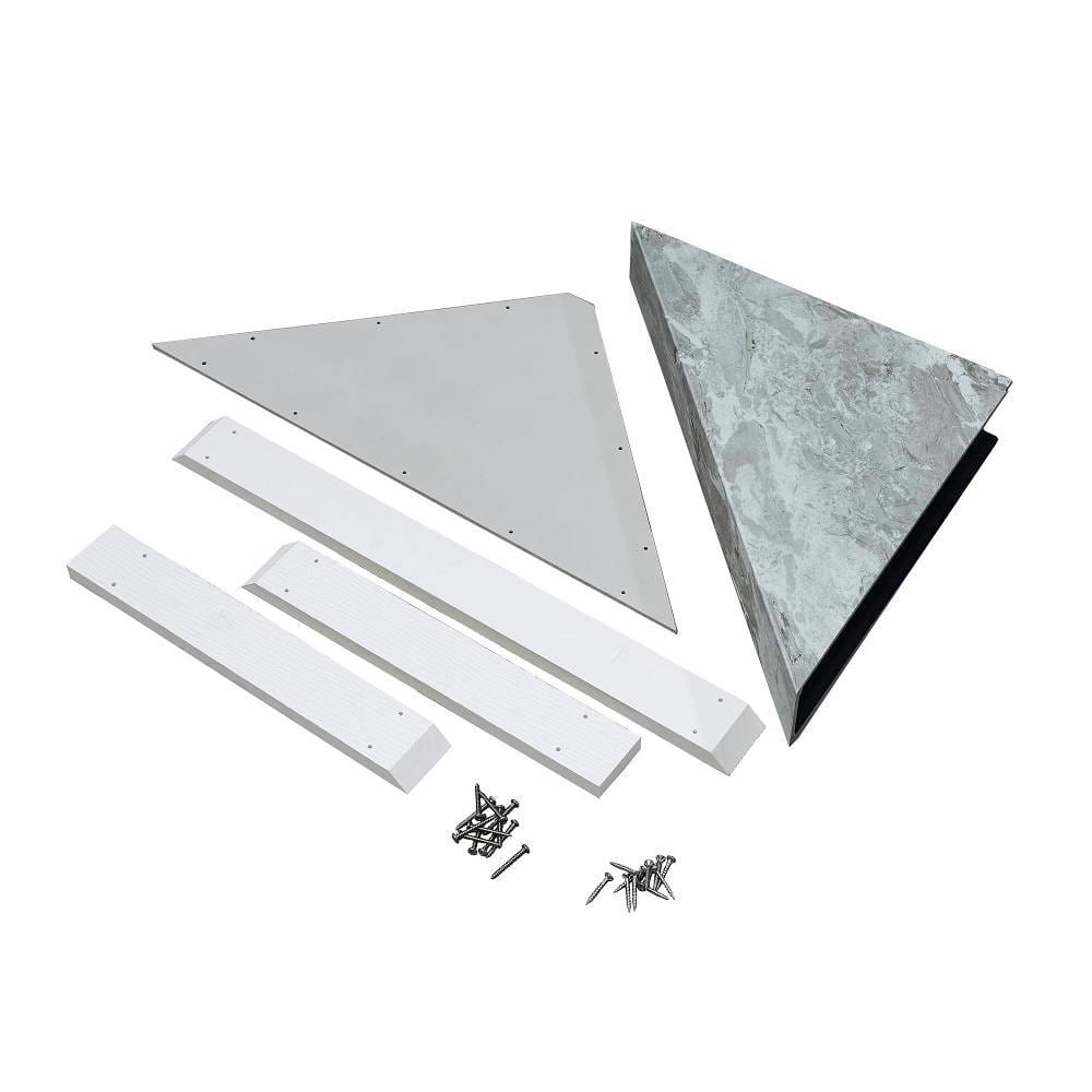 Palisade 24.88" X 12.31" Waterproof Vinyl Corner Shower Bench, Smoky Sky