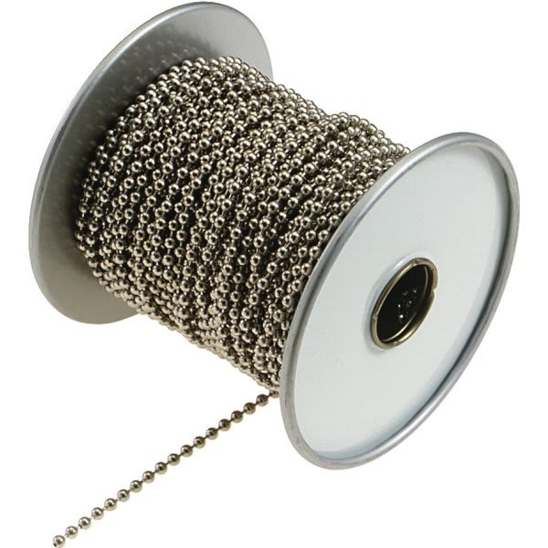 100' #6 Nickel Plated Steel Chain
