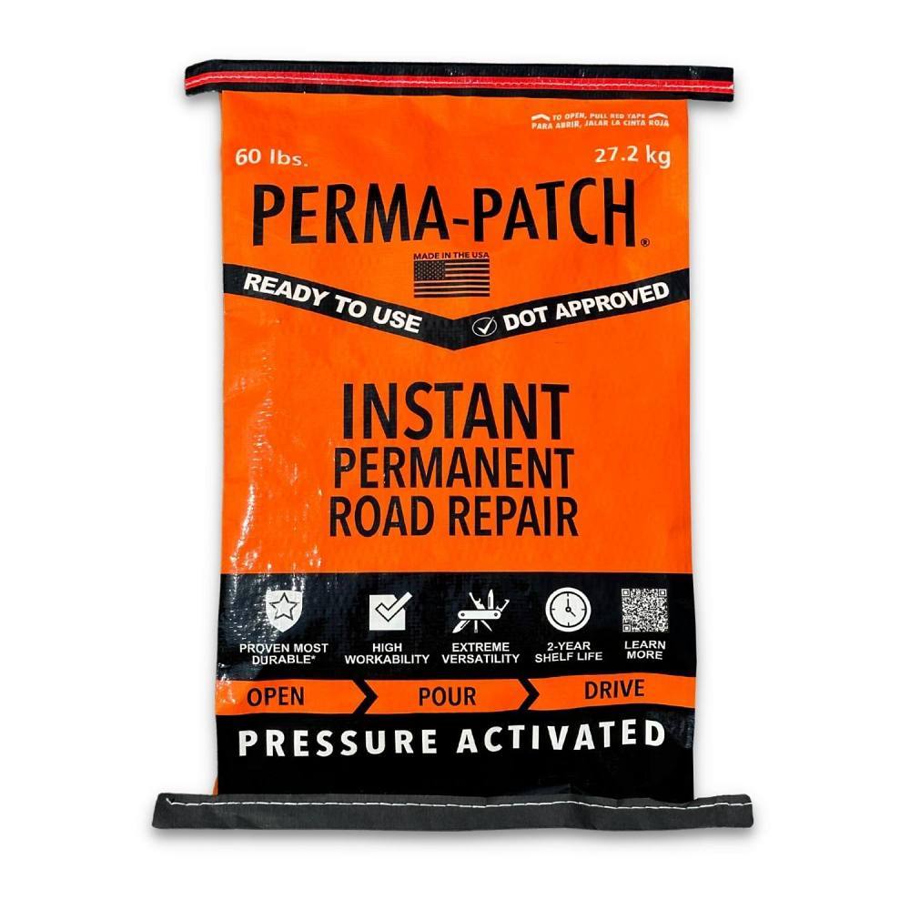 Perma-Patch Instant Permanent Road Repair, Pressure Activated, 60 Lbs.