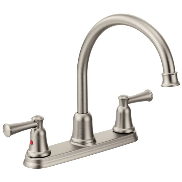 Seasons® Raleigh DoubleHandle Gooseneck Kitchen Faucet In Stainless