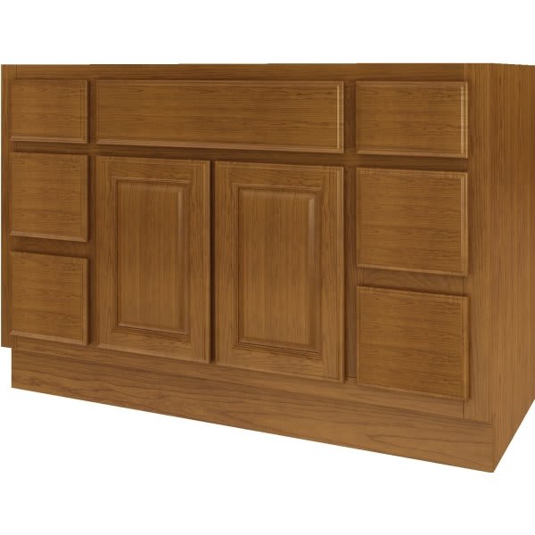 Seasons® Bath Vanity Base Cabinet, 48W x 34-1/2H x 21D, Caramel Finish