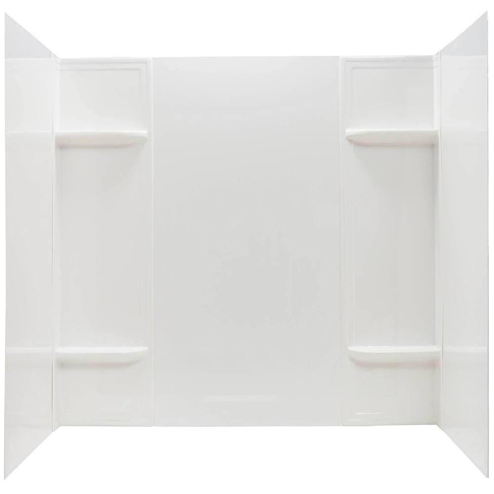 E.L. Mustee Mustee 60"W X 30"D X 58" H Adhesive Thermoplastic Bathtub Surround