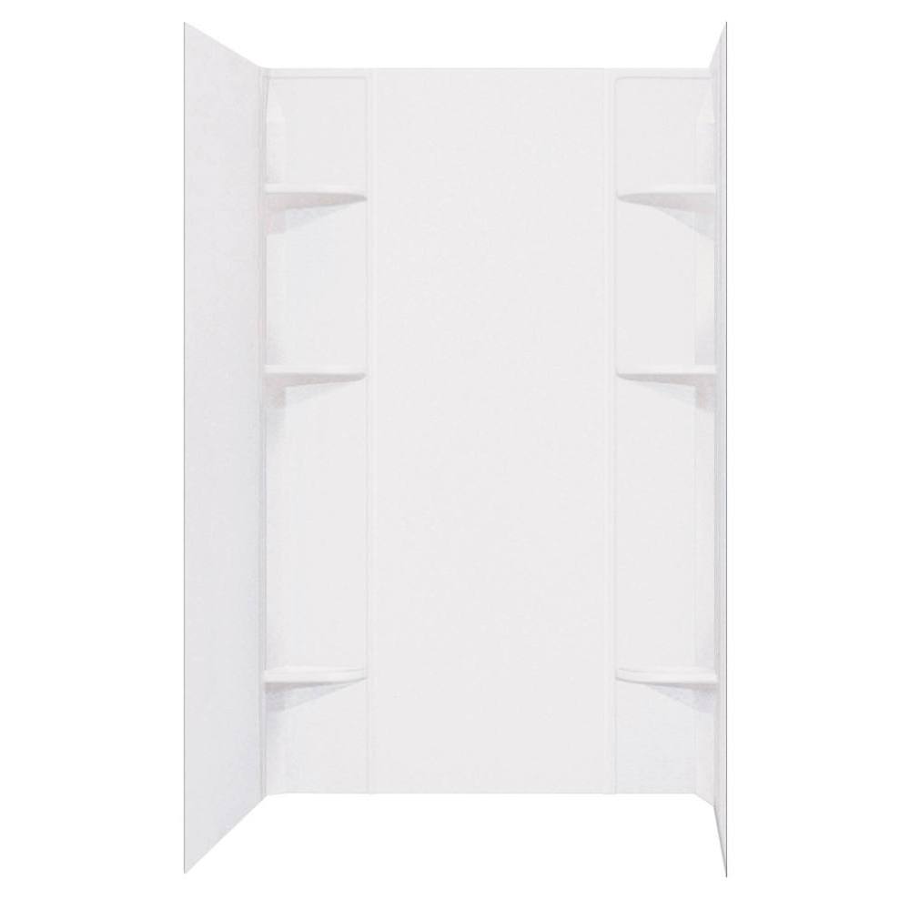 E.L. Mustee Durawall 40x60x71-1/2" 5-Piece Easy Up Alcove White Shower Surround
