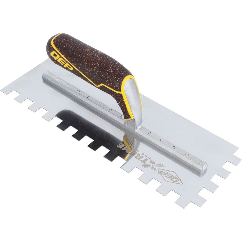 QEP 1/2" X 1/2" X 1/2" Square Notch Stainless Xtreme Trowel W/ Cork Handle