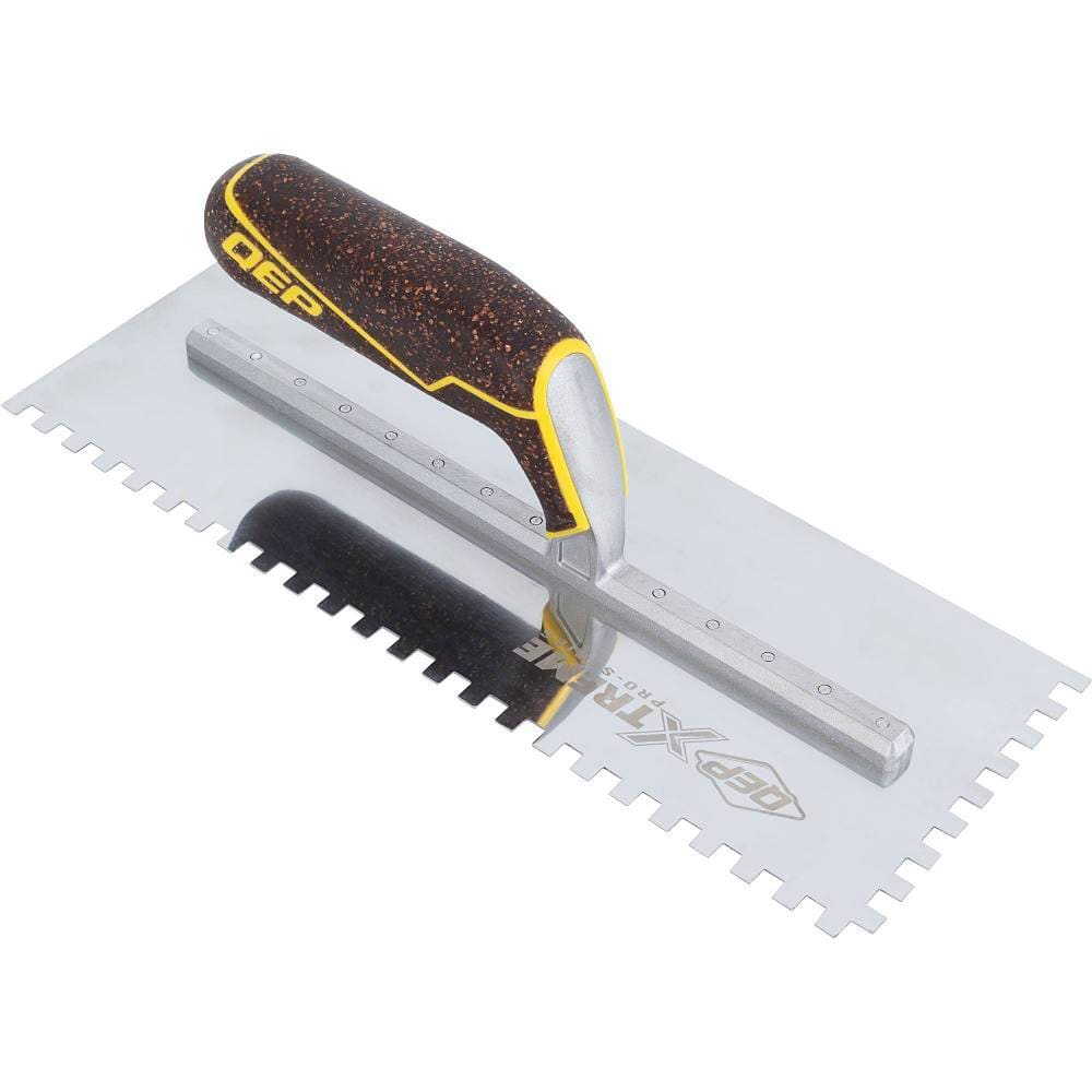QEP 1/4" X 1/4" X 1/4" Square Notch Stainless Xtreme Trowel W/ Cork Handle