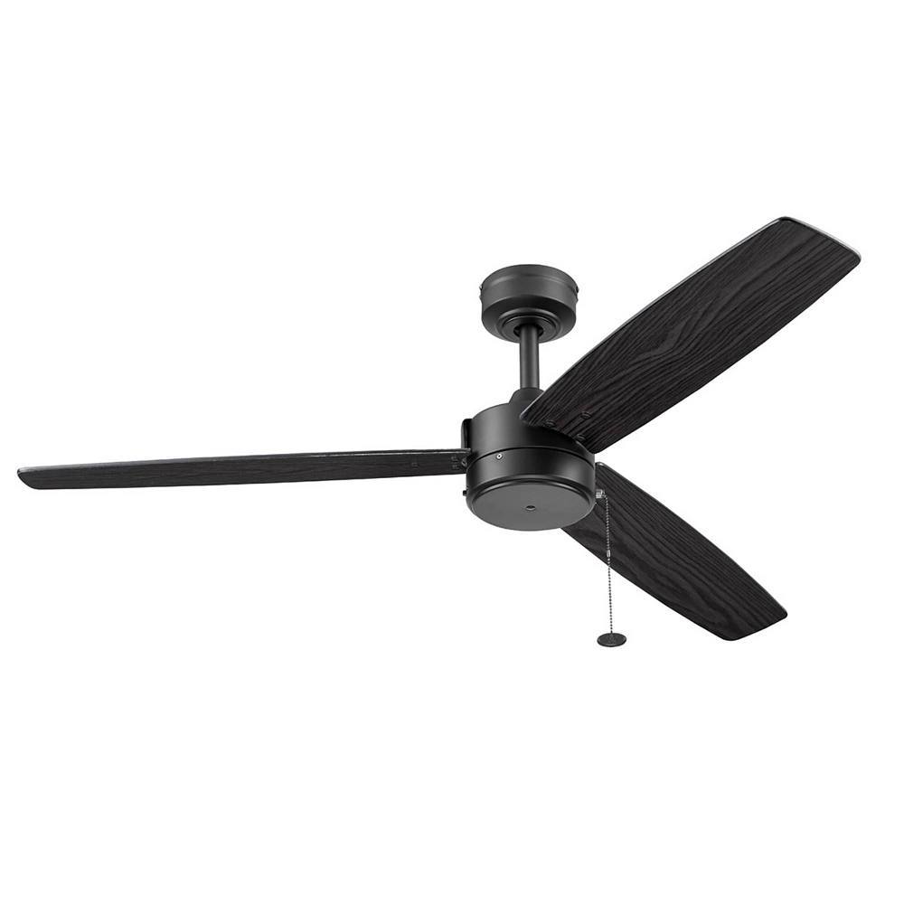 Prominence Home 52" Journal Matte Black Ceiling Fan, No Light
