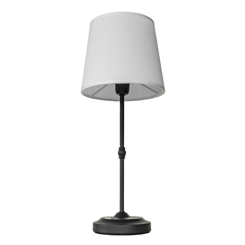 American Tack & Hardware Galena Rechargeable Table Lamp W/ Cloth Style Shade