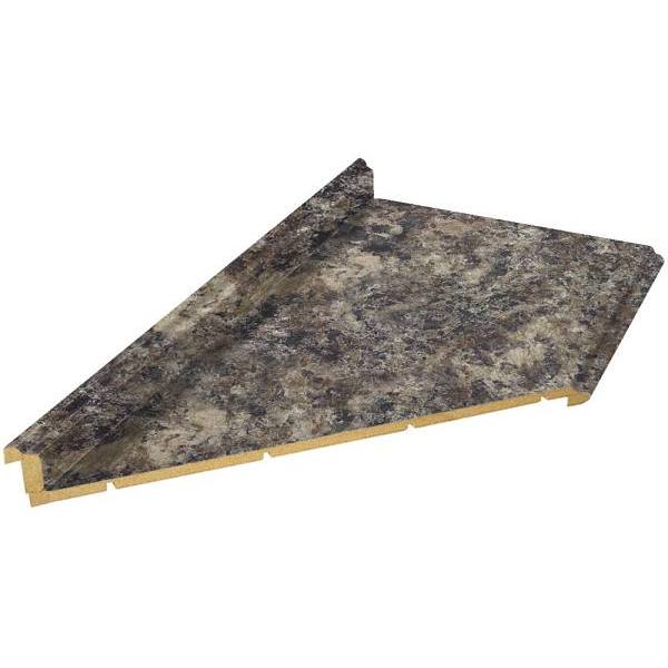 VT Industries 25-1/2"D X 8'L Perlato Granite Kitchen Countertop Left Miter
