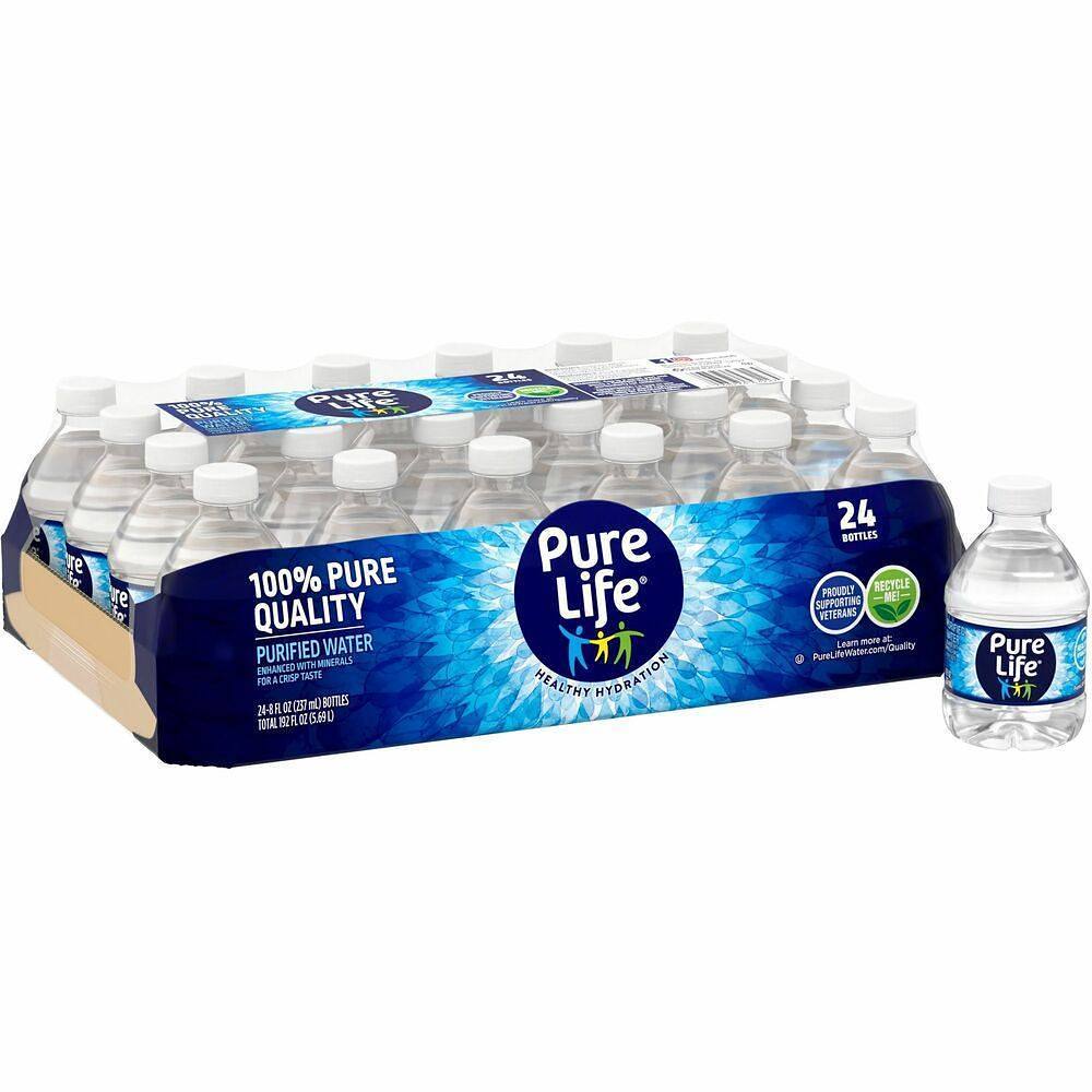 Pure Life Purified Water 8 Fl. Oz. Bottles Package Of 24