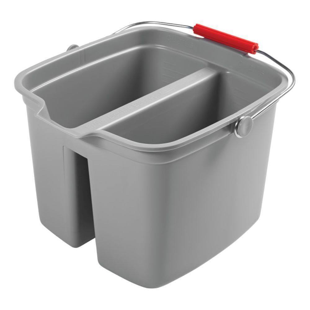 Rubbermaid Commercial 17 Quart Double Pail Gray Case Of 6