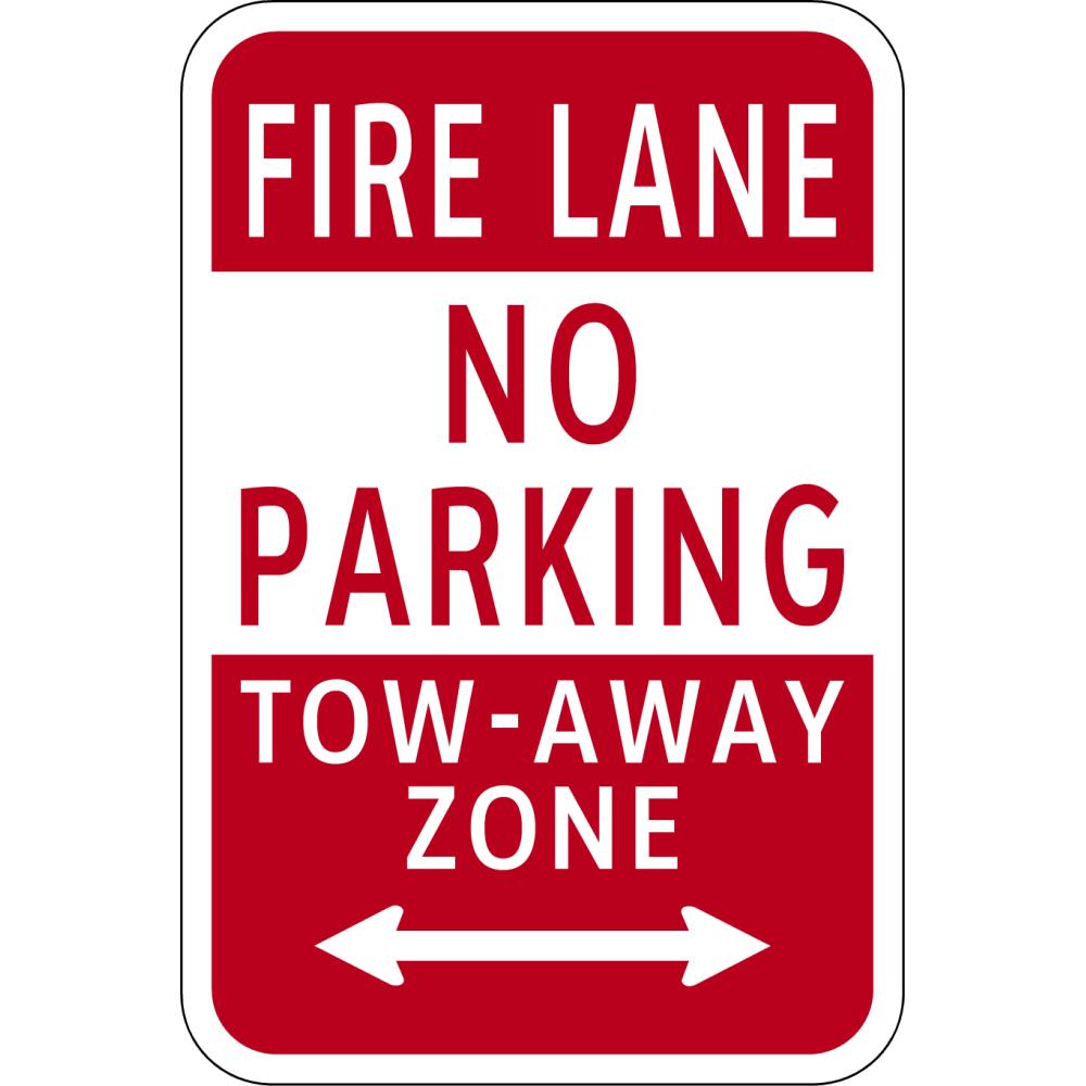 Hy-Ko Fire Lane No Parking Sign 12x18" Non-Reflective Aluminum