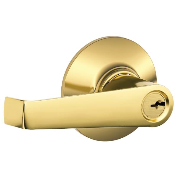 Schlage® F Series Leverset 605, Non-Handed, Bright Brass Finish