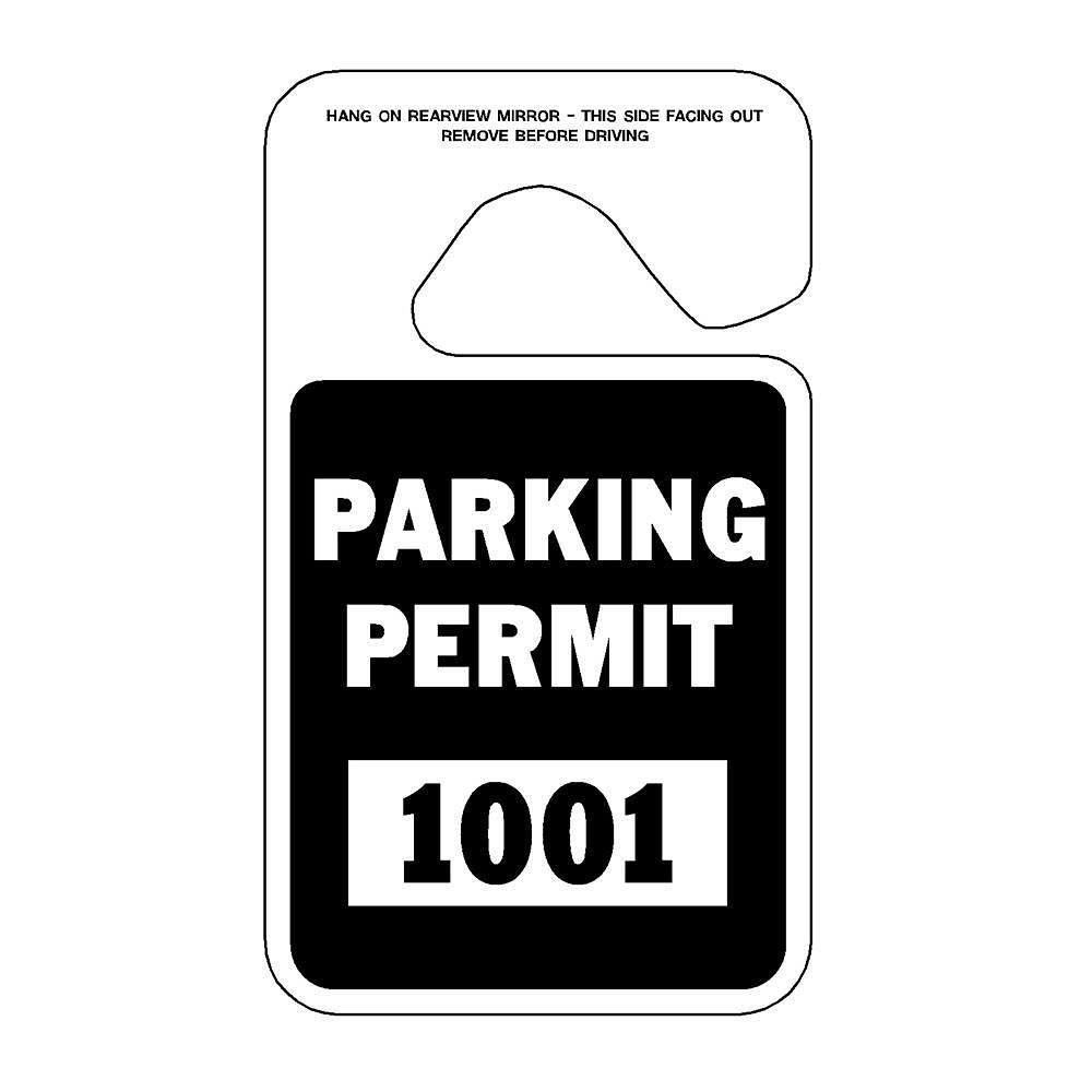 Hy-Ko Brands 4.75 x 2.75" HangTag Black Permit Numbered Package of 100